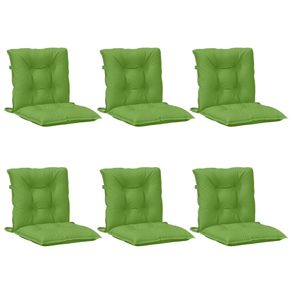 Coussins de chaise vidaxl 6 pcs bas dos 100x50x7 cm en tissu vert mélangé