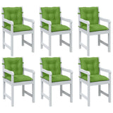 Coussins de chaise vidaxl 6 pcs bas dos 100x50x7 cm en tissu vert mélangé