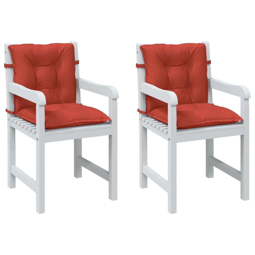 Vidaxx Stuhlkissen 2 Stück niedrige Rückenlehne 100x50x7 cm Stoff rot gemischt