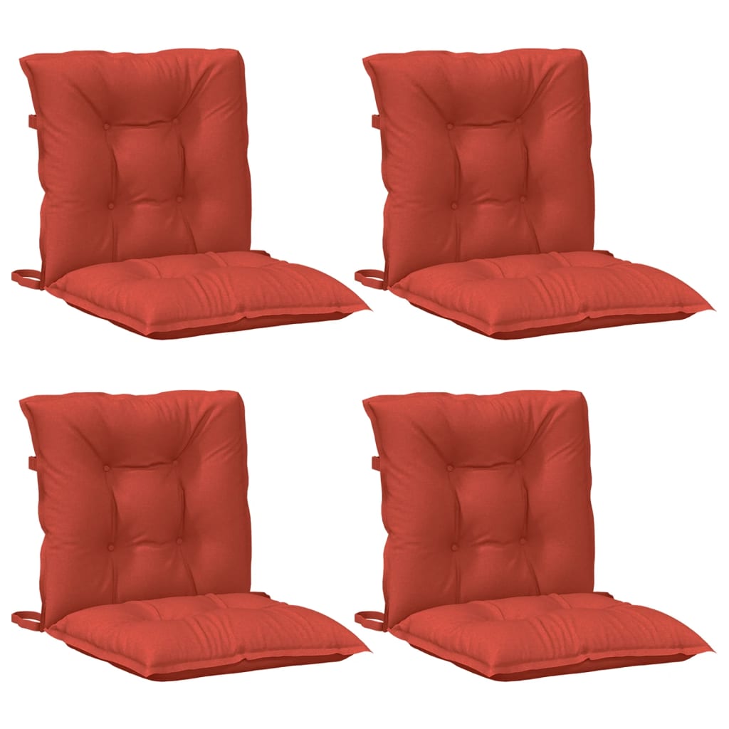 Vidaxl Chair cushions 4 pcs Low back 100x50x7 cm Fabric mixed red