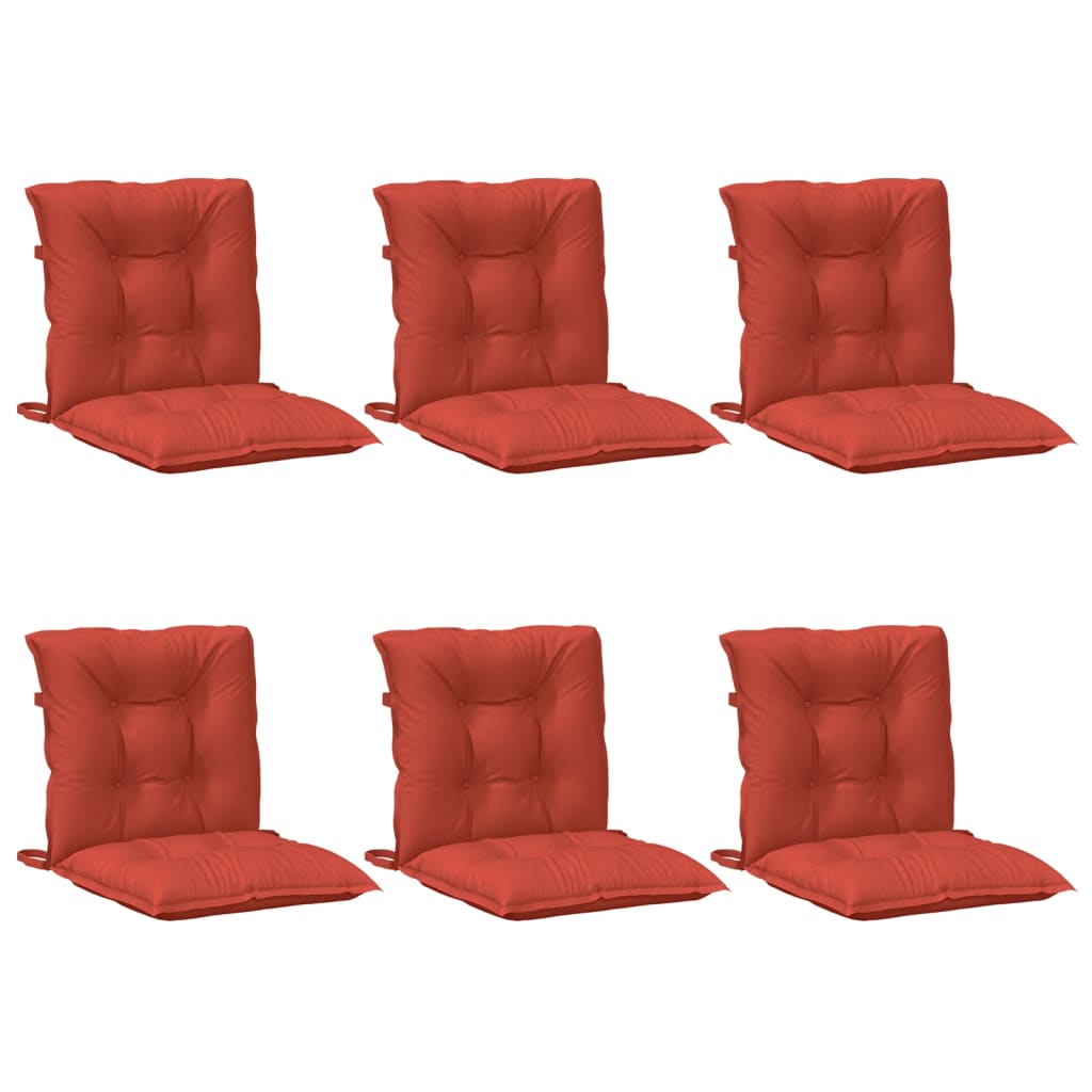 Vidaxl Chair cushions 6 pcs Low back 100x50x7 cm Fabric mixed red