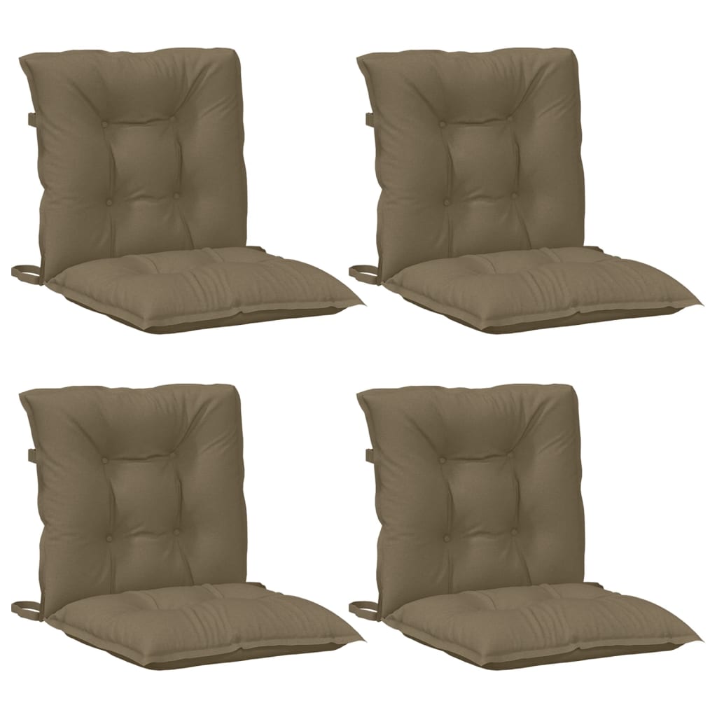 Coussins de chaise vidaxl 4 pcs bas arrière 100x50x7 cm tissu mélangé taupe