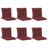 Cojines de silla Vidaxl 6 pcs Back 100x50x7 CM Fabric de vino mixto rojo