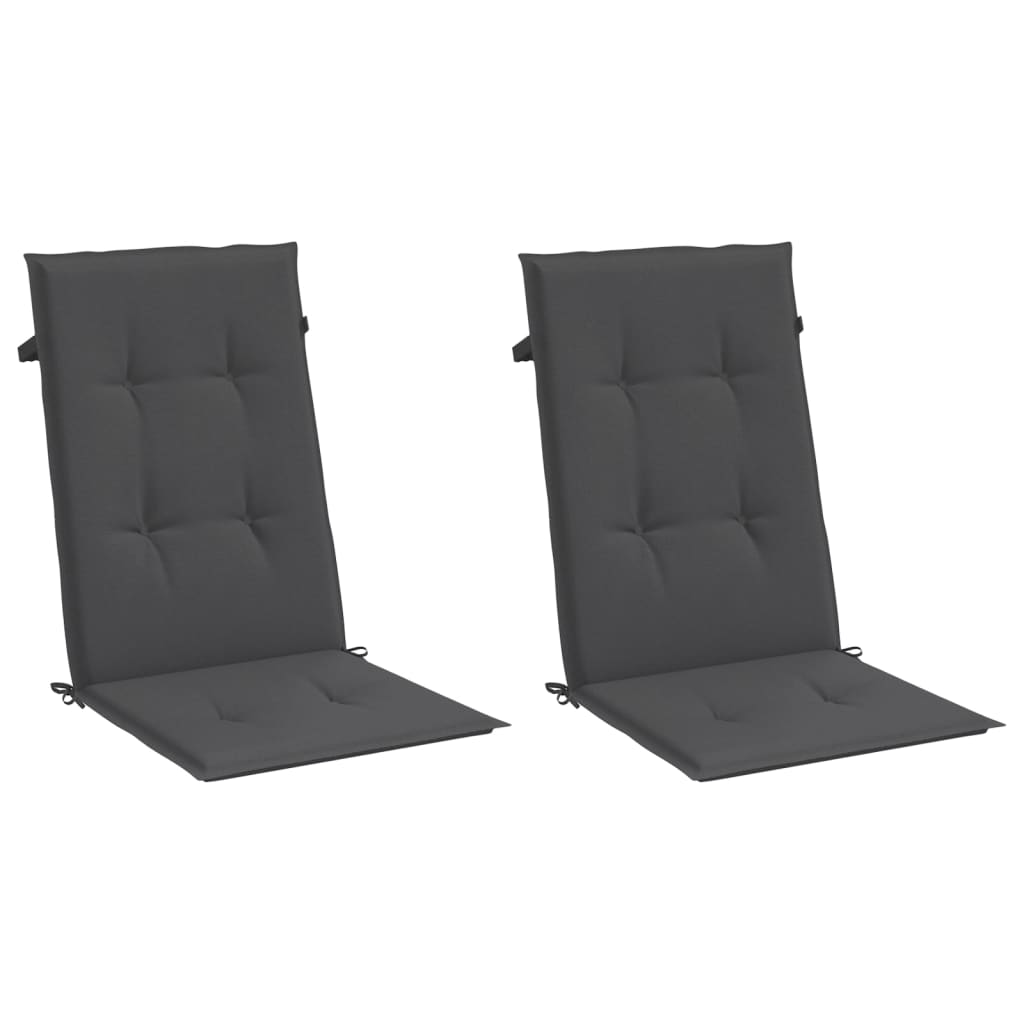 Vidaxx Stuhlkissen 2 Stück hohe Rückenlehne 120x50x4 cm Stoff Anthrazit gemischt