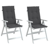 Vidaxx Stuhlkissen 2 Stück hohe Rückenlehne 120x50x4 cm Stoff Anthrazit gemischt
