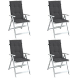 Vidaxx Stuhlkissen 4 Stück hohe Rückenlehne 120x50x4 cm Stoff Anthrazit gemischt