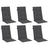 VidaXL Stuhlkissen 6 Stück hohe Rückenlehne 120x50x4 cm Stoff Anthrazit gemischt