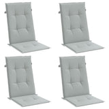 Cojines de silla Vidaxl 4 st alto en la parte posterior 120x50x4 cm de tela gris claro