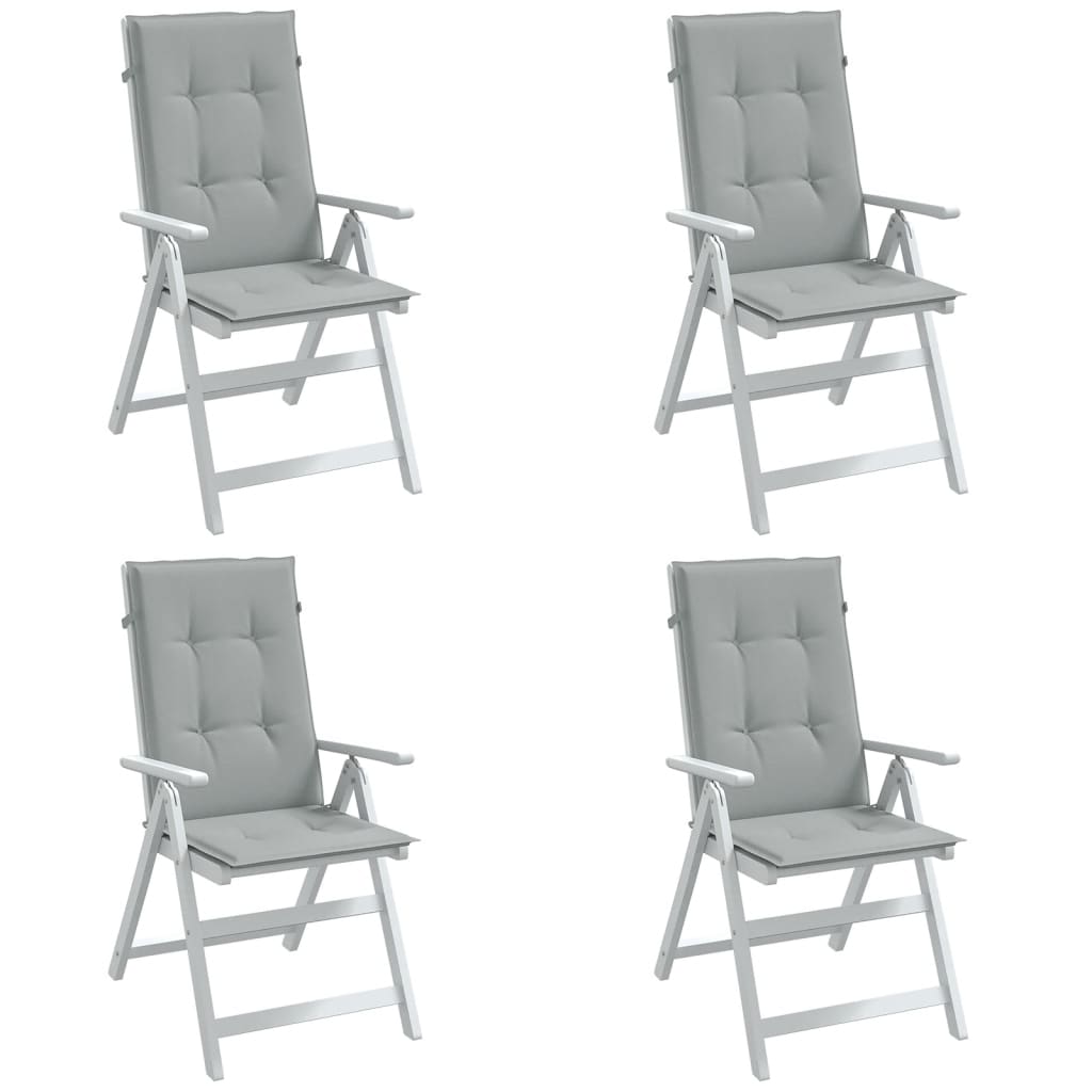 Coussins de chaise vidaxl 4 st arrière haut 120x50x4 cm gris clair