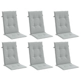 Cojines de silla Vidaxl 6 st alto trasero 120x50x4 cm tela gris claro