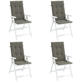 Vidaxx Stuhlkissen 4 Stück hohe Rückenlehne 120x50x4 cm Stoff dunkelgrau