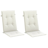 Cojines de silla Vidaxl 2 st alto trasero 120x50x4 cm de tela crema mixta