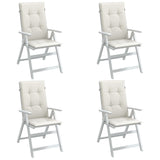 Vidaxx Stuhlkissen 4 Stück hohe Rückenlehne 120x50x4 cm Stoff gemischt creme