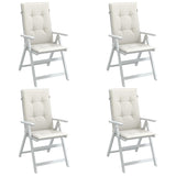 Coussins de chaise Vidaxl 4 st dossier haut 120x50x4 cm Crème mélangée en tissu