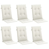 Vidaxx Stuhlkissen 6 Stück hohe Rückenlehne 120x50x4 cm Stoff gemischt creme