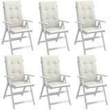 Vidaxx Stuhlkissen 6 Stück hohe Rückenlehne 120x50x4 cm Stoff gemischt creme
