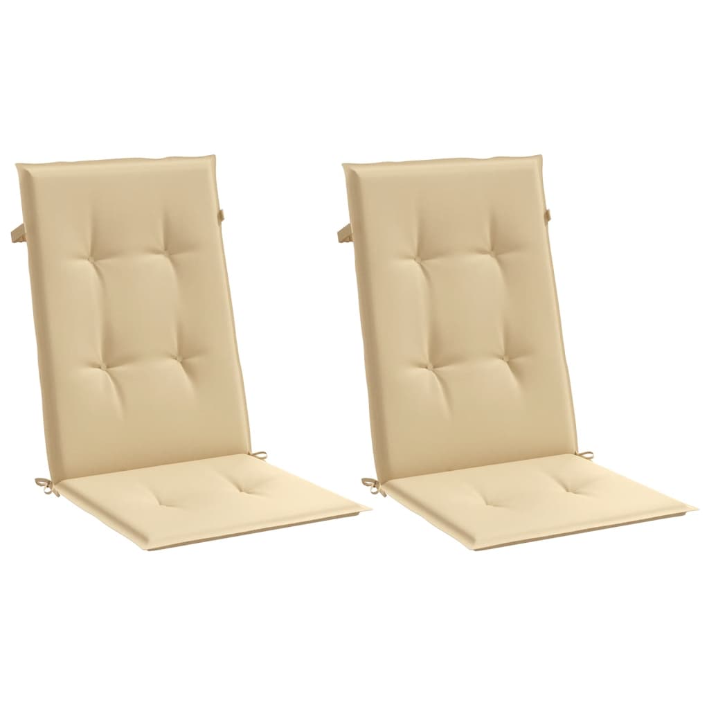 Cojines de silla Vidaxl 2 st al alto 120x50x4 cm de tela beige mixta