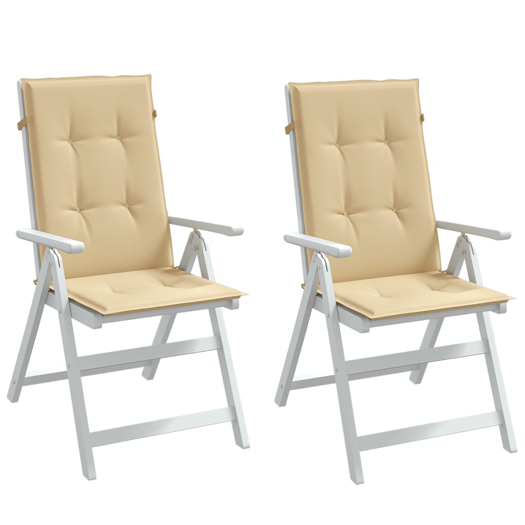 Vidaxx Stuhlkissen 2 Stück hohe Rückenlehne 120x50x4 cm Stoff beige gemischt