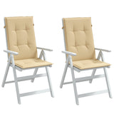 Cojines de silla Vidaxl 2 st al alto 120x50x4 cm de tela beige mixta