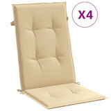 Vidaxx Stuhlkissen 4 Stück hohe Rückenlehne 120x50x4 cm Stoff beige gemischt