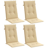 Vidaxx Stuhlkissen 4 Stück hohe Rückenlehne 120x50x4 cm Stoff beige gemischt