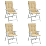 Vidaxx Stuhlkissen 4 Stück hohe Rückenlehne 120x50x4 cm Stoff beige gemischt