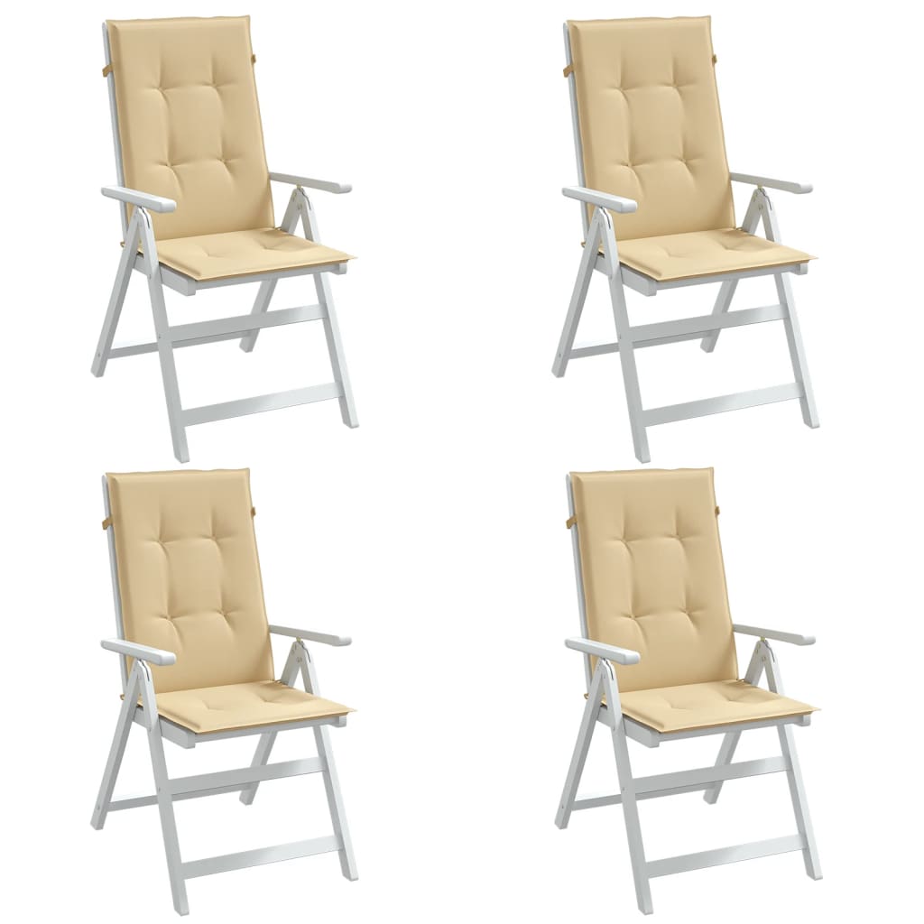 Cojines de silla Vidaxl 4 st altura 120x50x4 cm de tela mixta beige