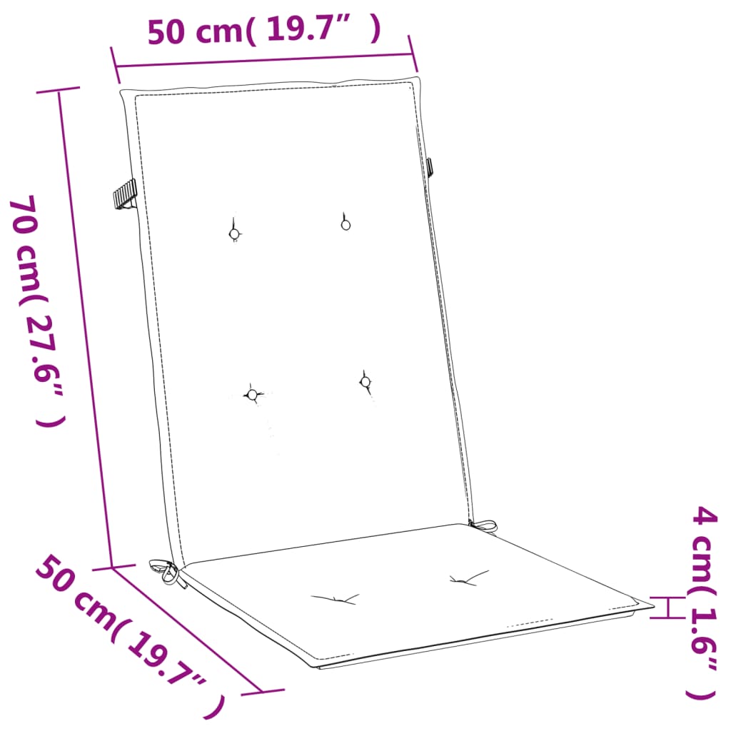 Vidaxl Stull Këssen 2 st héich zréck 120x504 cm aschremt blo