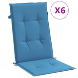 Cuscini da sedia Vidaxl 6 St High Back 120x50x4 cm Blu miscelato