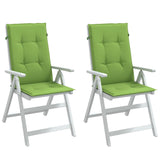 Cojines de silla de Vidaxl 2 st alto trasero 120x50x4 cm de tela mixta verde