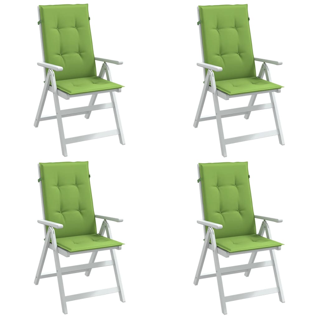 Cojines de silla Vidaxl 4 st alto en la parte posterior 120x50x4 cm de tela mixta verde