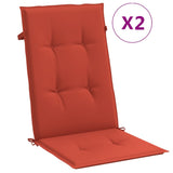 Coussins de chaise Vidaxl 2 ST Haut arrière 120x50x4 cm Tissu rouge mélangé