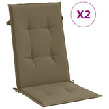 Vidaxx Stuhlkissen 2 Stück hohe Rückenlehne 120x50x4 cm Stoff Melange Taupe