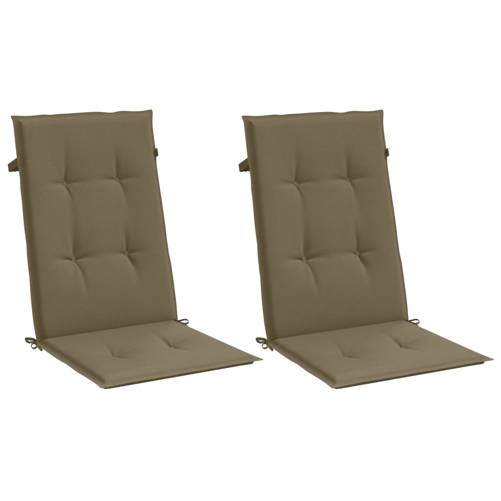 Vidaxx Stuhlkissen 2 Stück hohe Rückenlehne 120x50x4 cm Stoff Melange Taupe