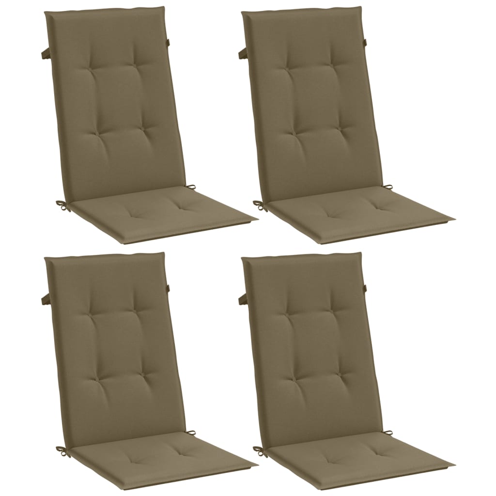 Vidaxx Stuhlkissen 4 Stück hohe Rückenlehne 120x50x4 cm Stoff Melange Taupe