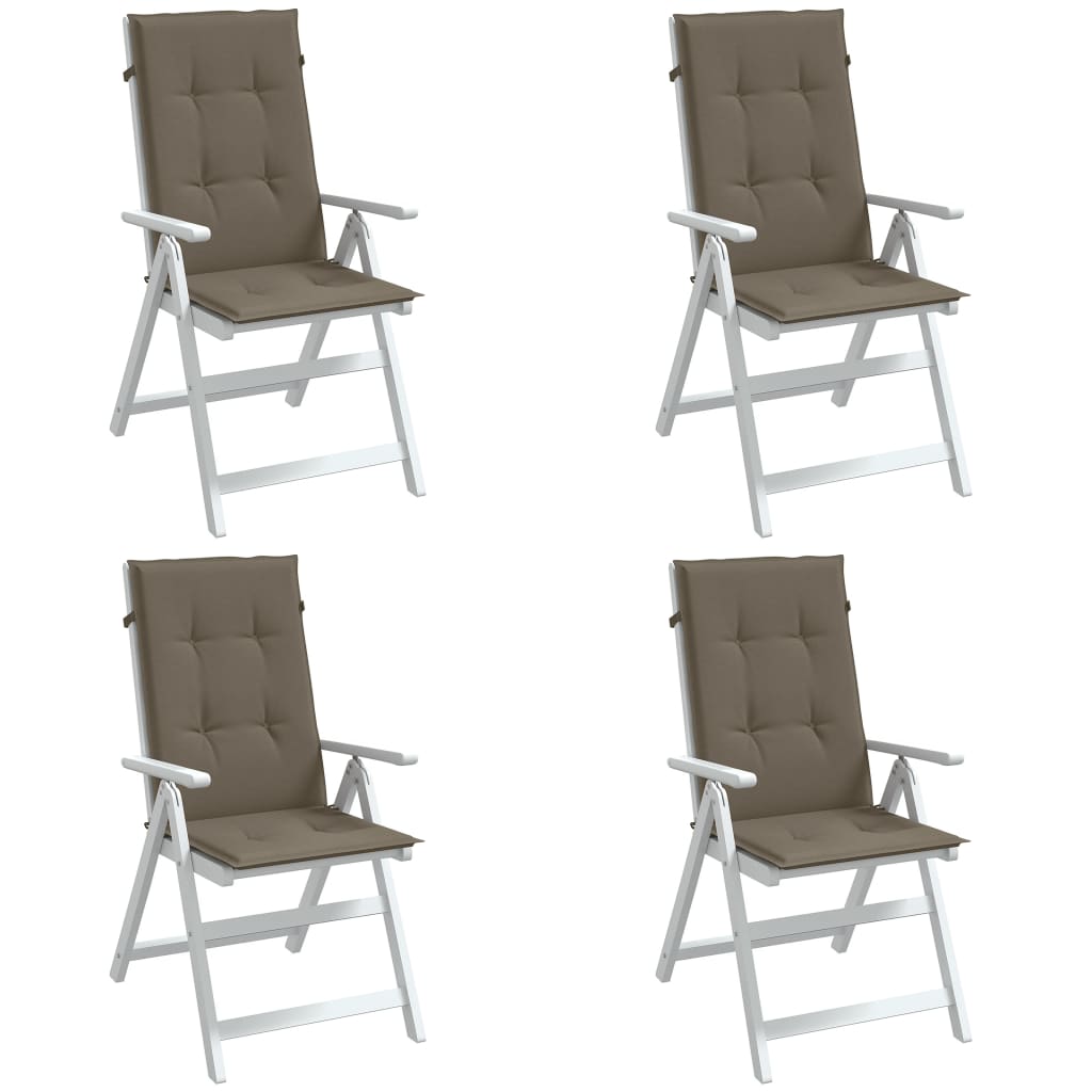 Vidaxx Stuhlkissen 4 Stück hohe Rückenlehne 120x50x4 cm Stoff Melange Taupe
