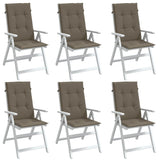 Vidaxx Stuhlkissen 6 Stück hohe Rückenlehne 120x50x4 cm Stoff Melange Taupe