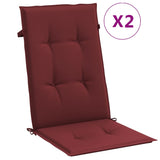 Coussins de chaise vidaxl 2 st arrière haut 120x50x4 cm de tissu vin mélangé rouge