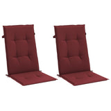 Coussins de chaise vidaxl 2 st arrière haut 120x50x4 cm de tissu vin mélangé rouge