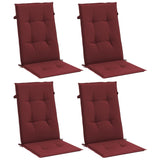 Vidaxl Chair cushions 4 st high back 120x50x4 cm fabric mixed wine red