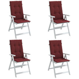 Vidaxx Stuhlkissen 4 Stück hohe Rückenlehne 120x50x4 cm Stoff weinrot gemischt