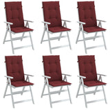 Vidaxl Chair cushions 6 st high back 120x50x4 cm fabric mixed wine red