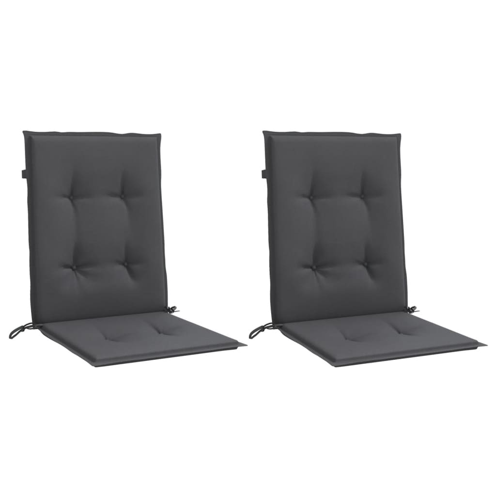 Cojines de silla Vidaxl 2 pcs Back 100x50x4 cm de tela mixta antracita mixta