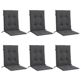 VidaXL Chair cushions 6 pcs Low back 100x50x4 cm Fabric mixed anthracite