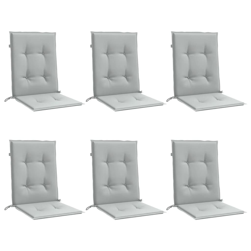 Cojines de silla Vidaxl 6 PCS Back 100x50x4 CM Tabellera de color gris claro