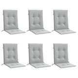 Cojines de silla Vidaxl 6 PCS Back 100x50x4 CM Tabellera de color gris claro