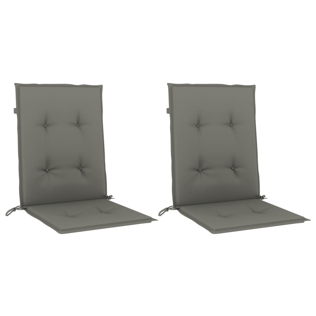 Cojines de silla Vidaxl 2 st bajo 100x50x4 cm de tela oscura gris