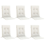 VidaXL Stuhlkissen 6 Stück niedrige Rückenlehne 100x50x4 cm Stoff gemischt creme