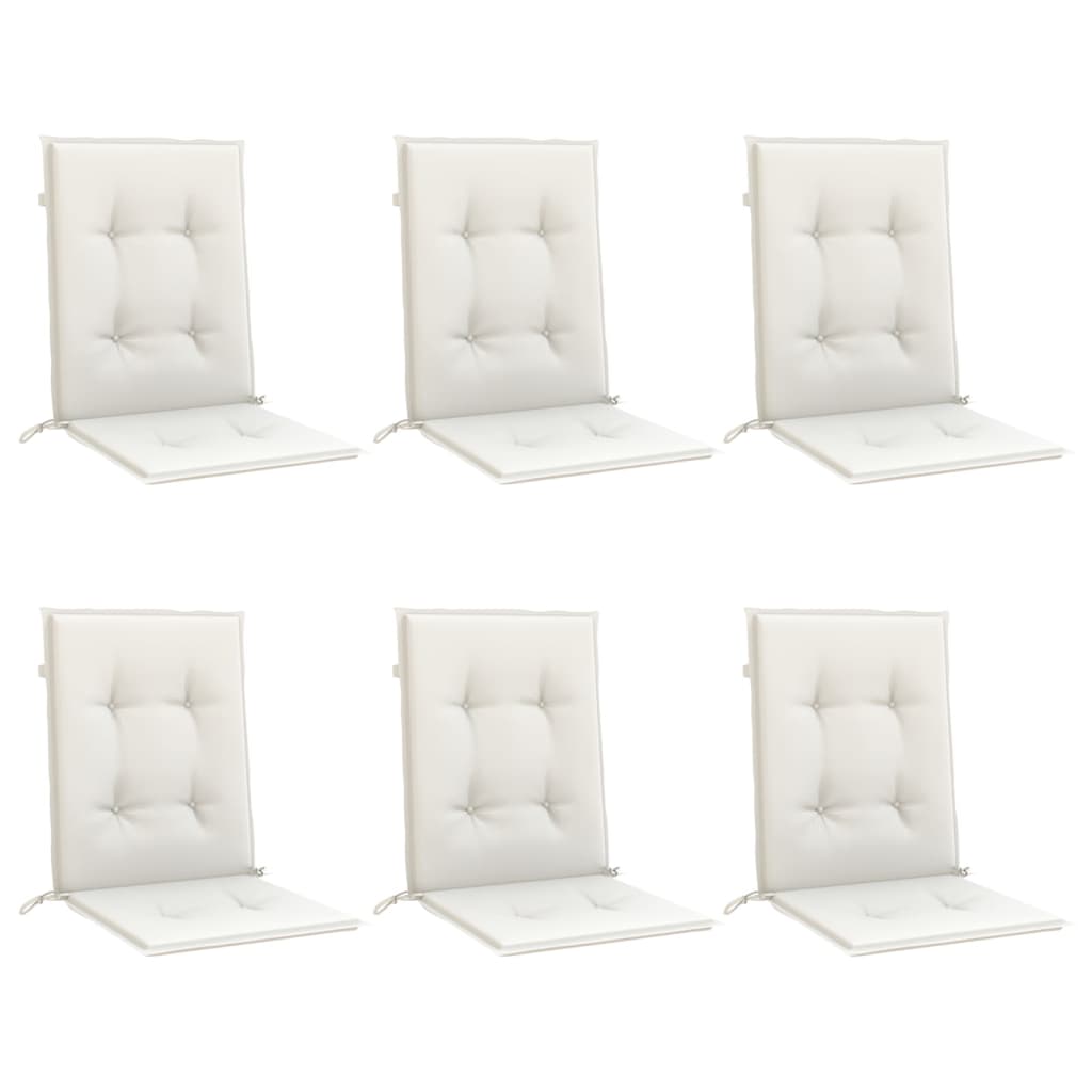 Cojines de silla Vidaxl 6 pcs Back 100x50x4 CM Fabric Cream Mixed Cream