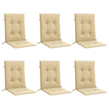 Vidaxx Stuhlkissen 6 Stück niedrige Rückenlehne 100x50x4 cm Stoff beige gemischt
